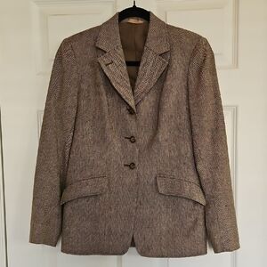 Vintage Herringbone Wool Blazer